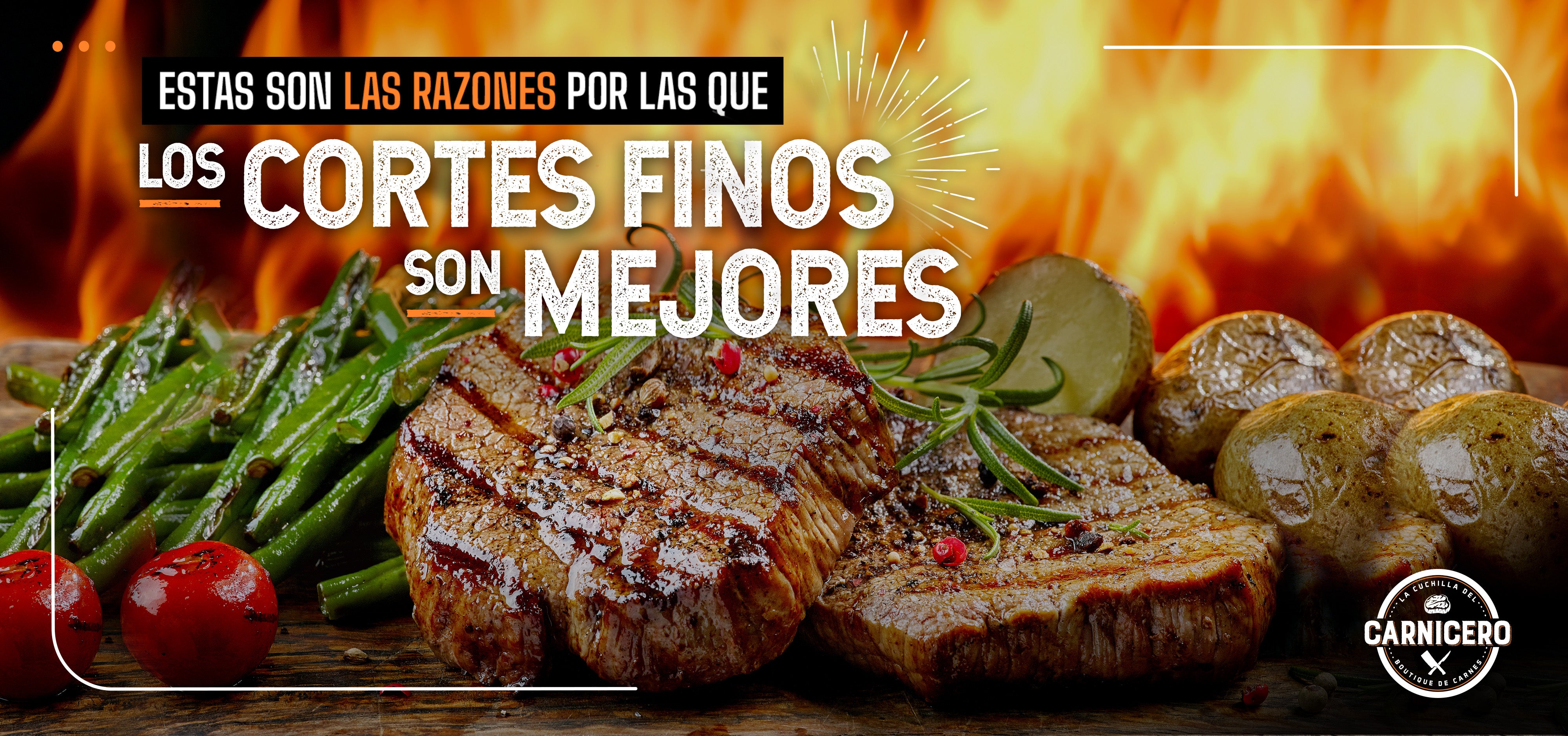 Imagen de cortes finos asados, con el título de la entrada de blog: "Estas son las razones por las que los cortes finos son mejores"