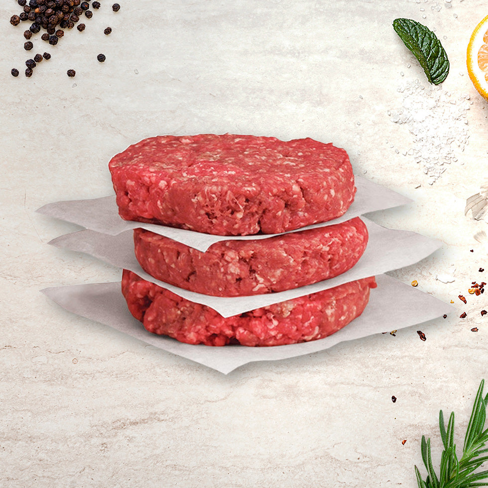 hamburguesas de cortes finos de carne de res