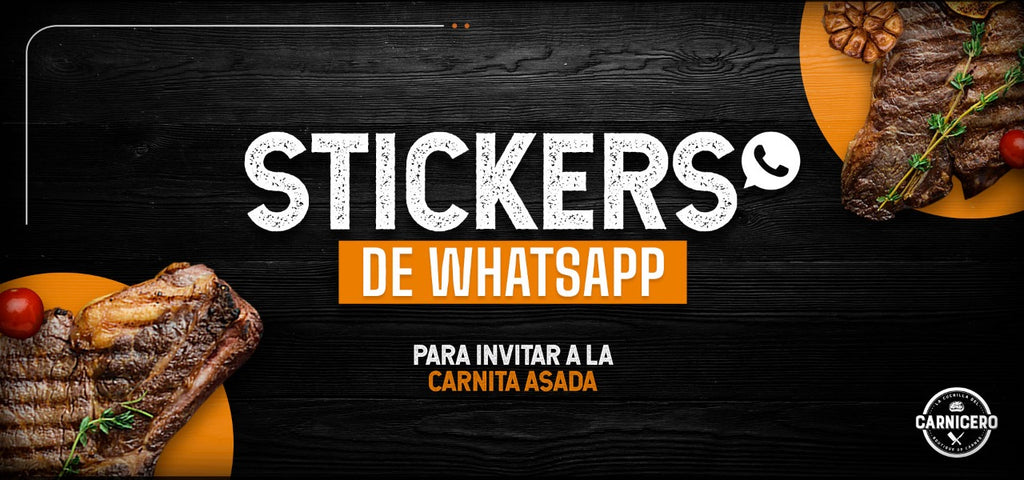 Stickers de WhatsApp para invitar a la carnita asada
