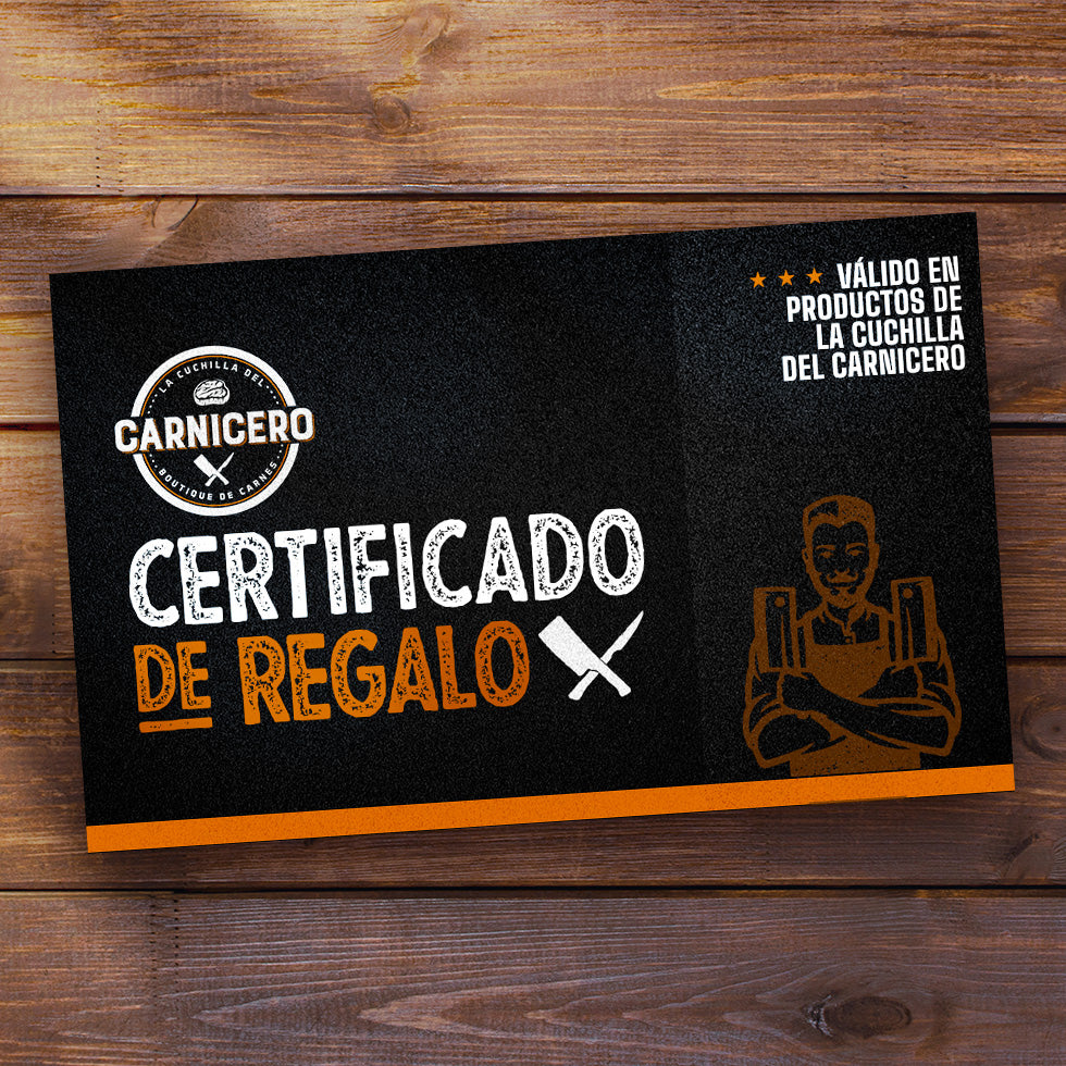 certificado de regalo, válido en productos de La Cuchilla del Carnicero